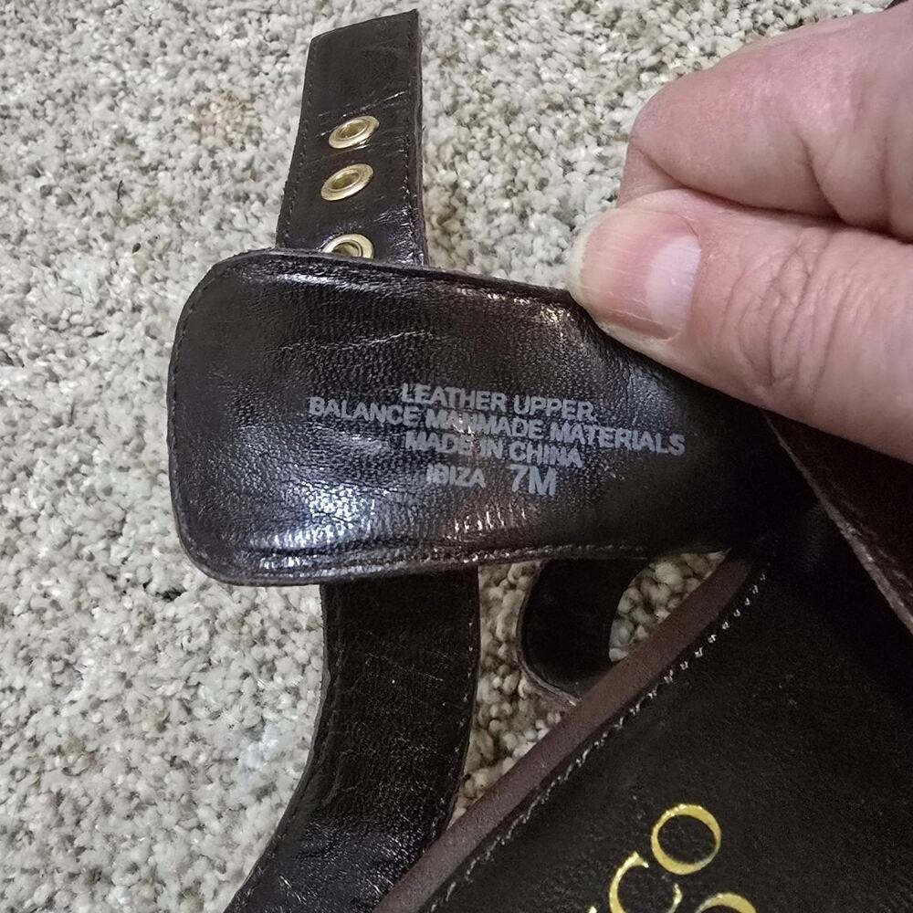 Women's Franco Sarto Leather 4-in Heel Strappy Sandal Sz 7M EUC - Picture 7 of 7